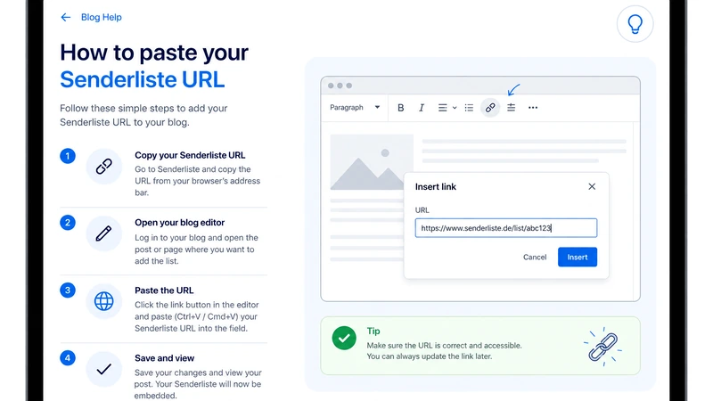 Senderliste URL einfuegen 2026